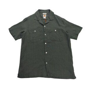 C&C California Mens Green Button-Up Shirt 100% Linen Lightweight Casual Style S.